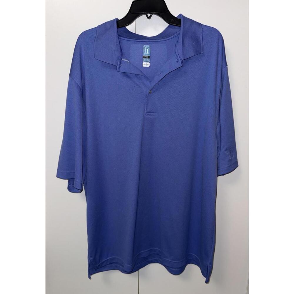 Men's PGA TOUR Performance Golf Polo Tee Short Sleeve Shirt Purple Sz 2X Airflux